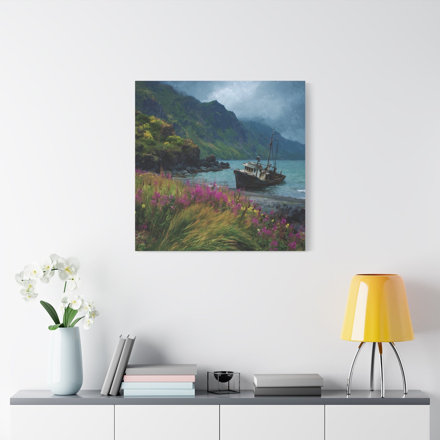 Seaside Boat — Coastal Canvas Wall Art