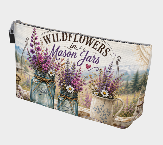 Wildflowers in Mason Jars Makeup Bag