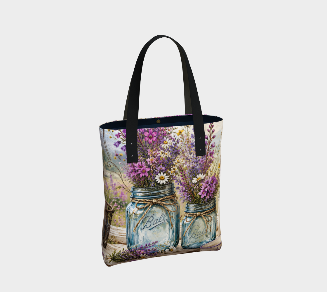 Wildflowers in Mason Jars Canvas Tote Bag