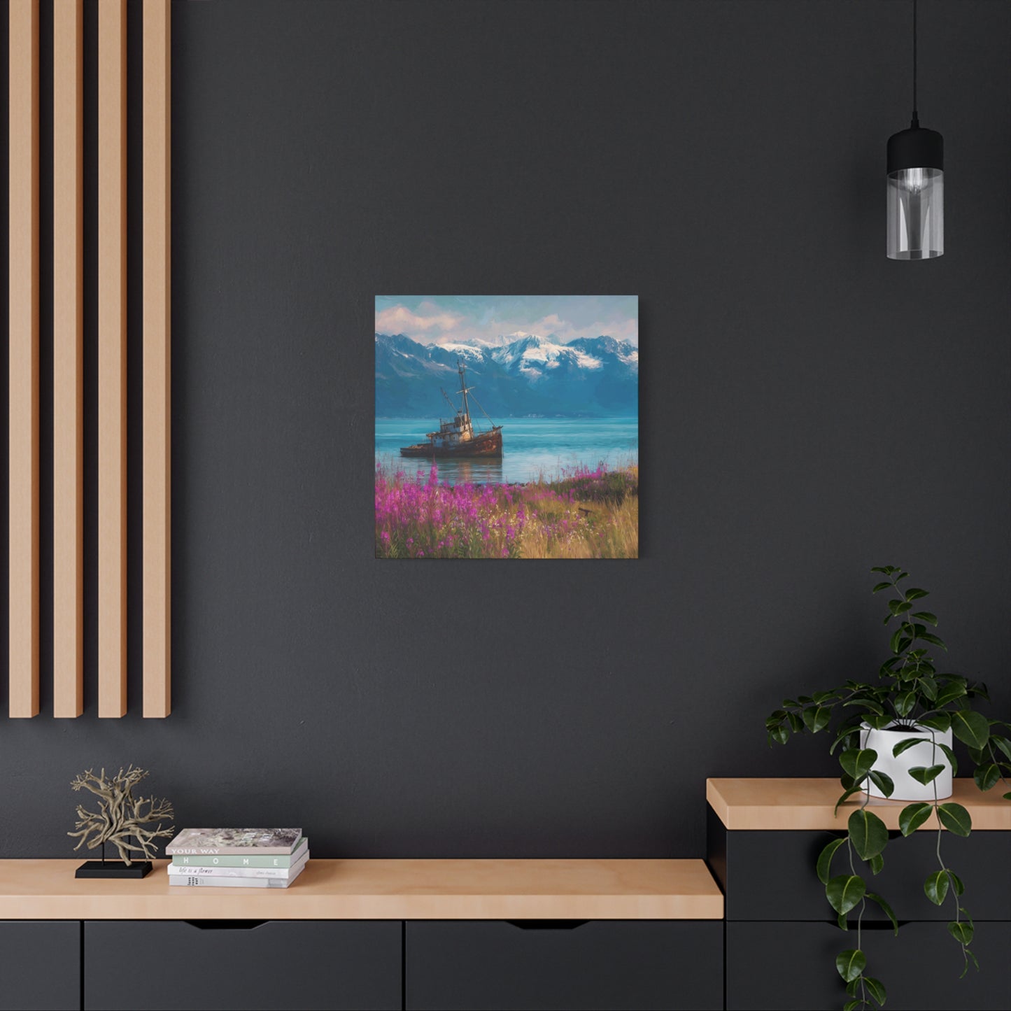 Abandoned Ship — Wildflower Cove Canvas Wall Art