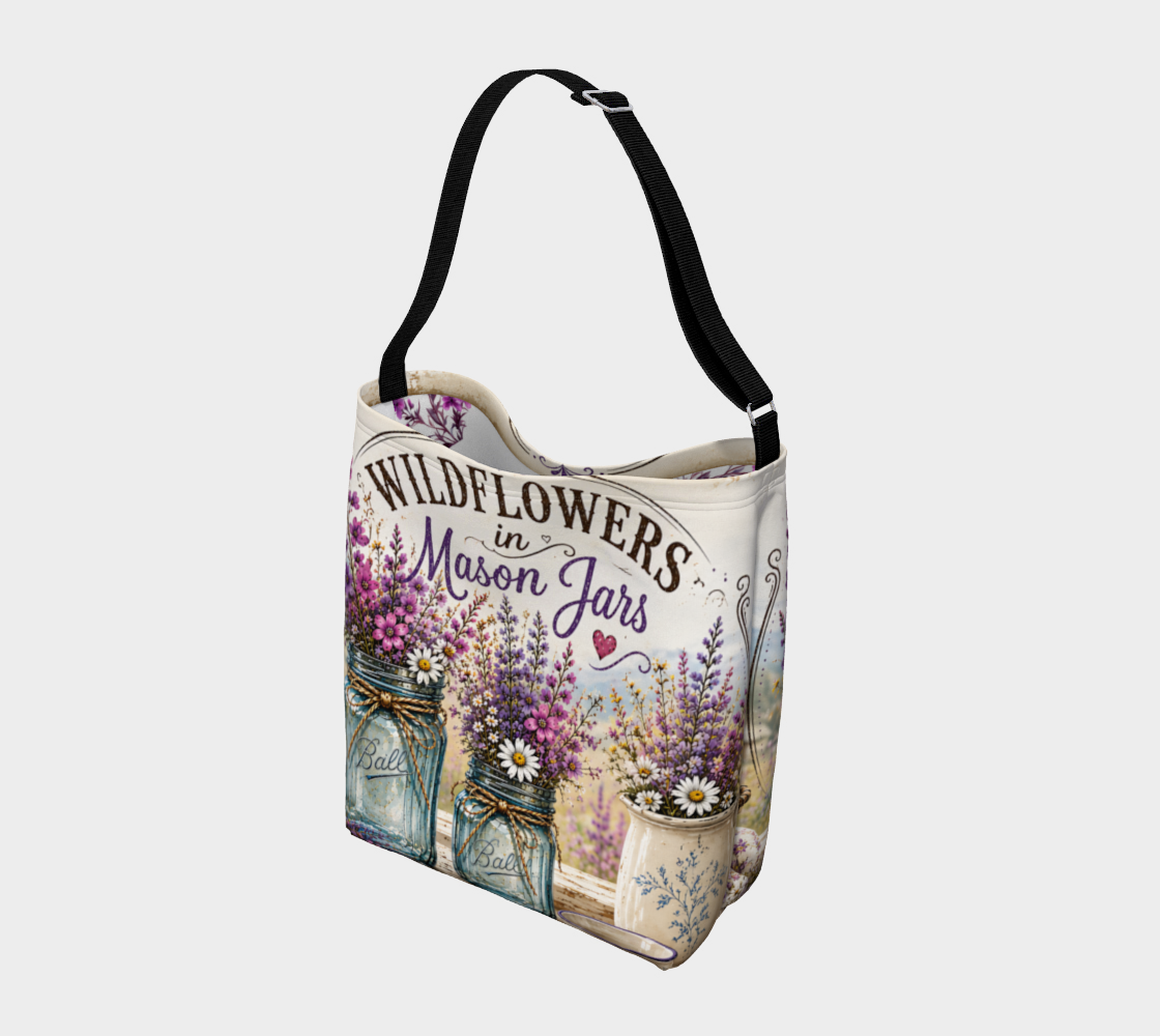 Wildflowers in Mason Jars Day Tote