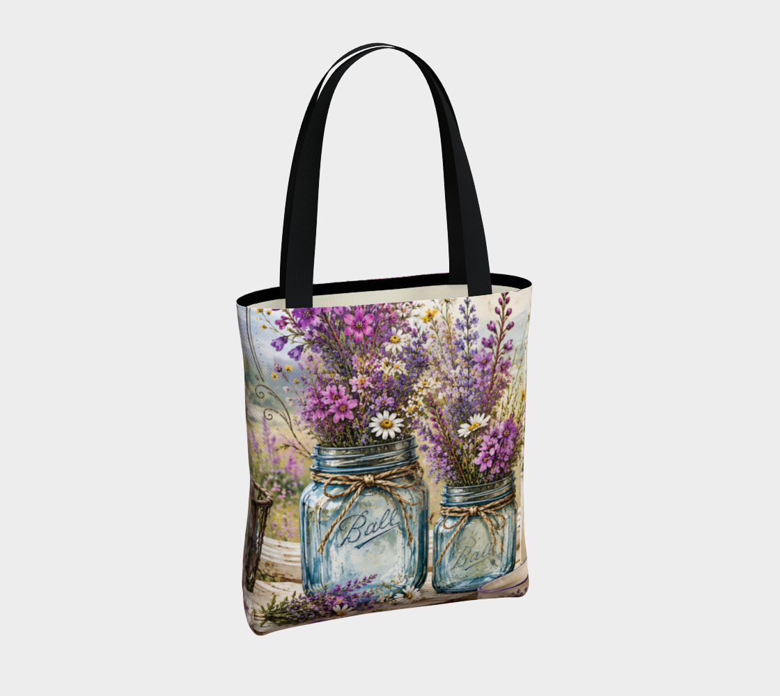 Wildflowers in Mason Jars Canvas Tote Bag