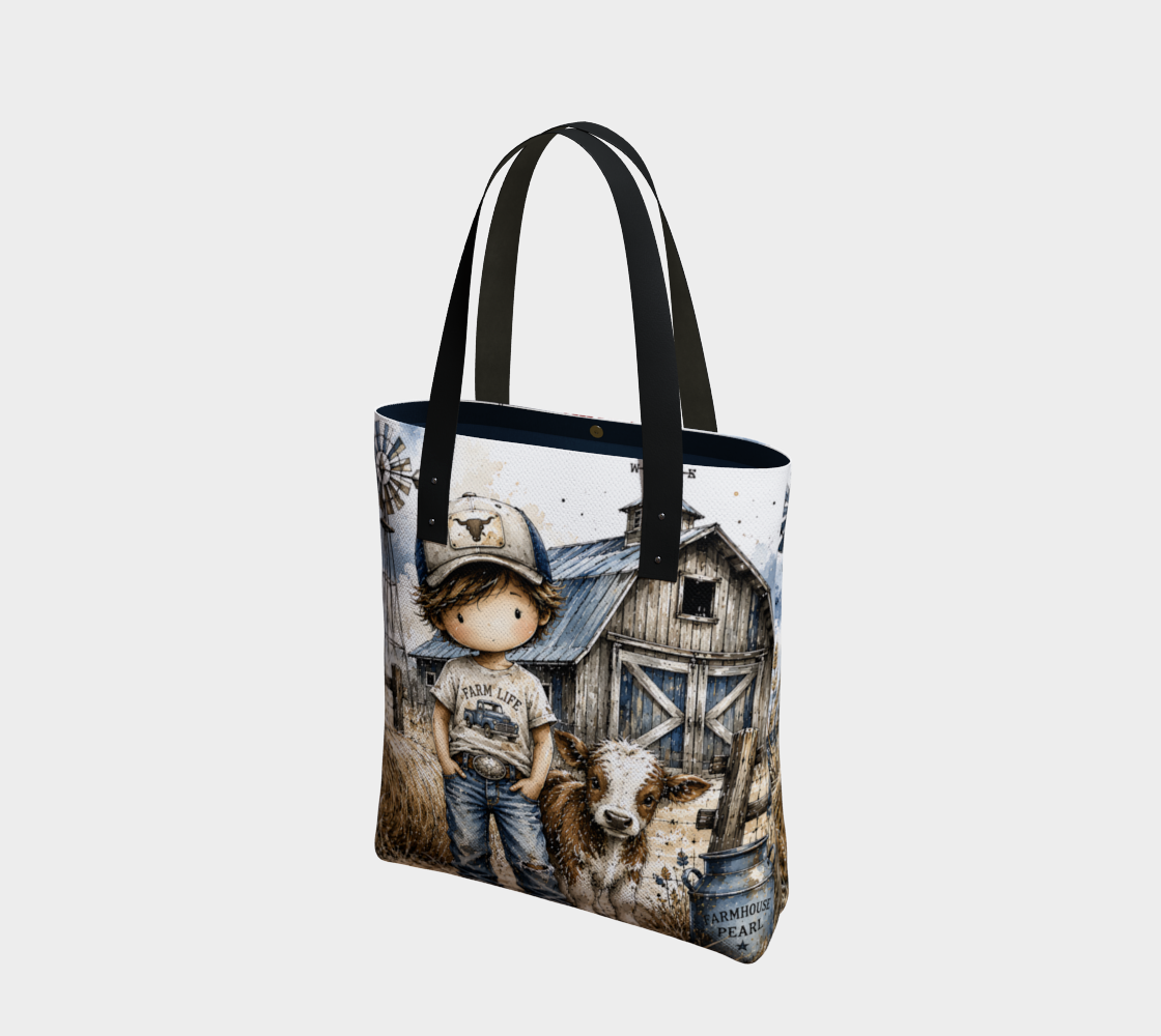 Farm Boy Life Tote Bag | Farmhouse Kids Carry-All