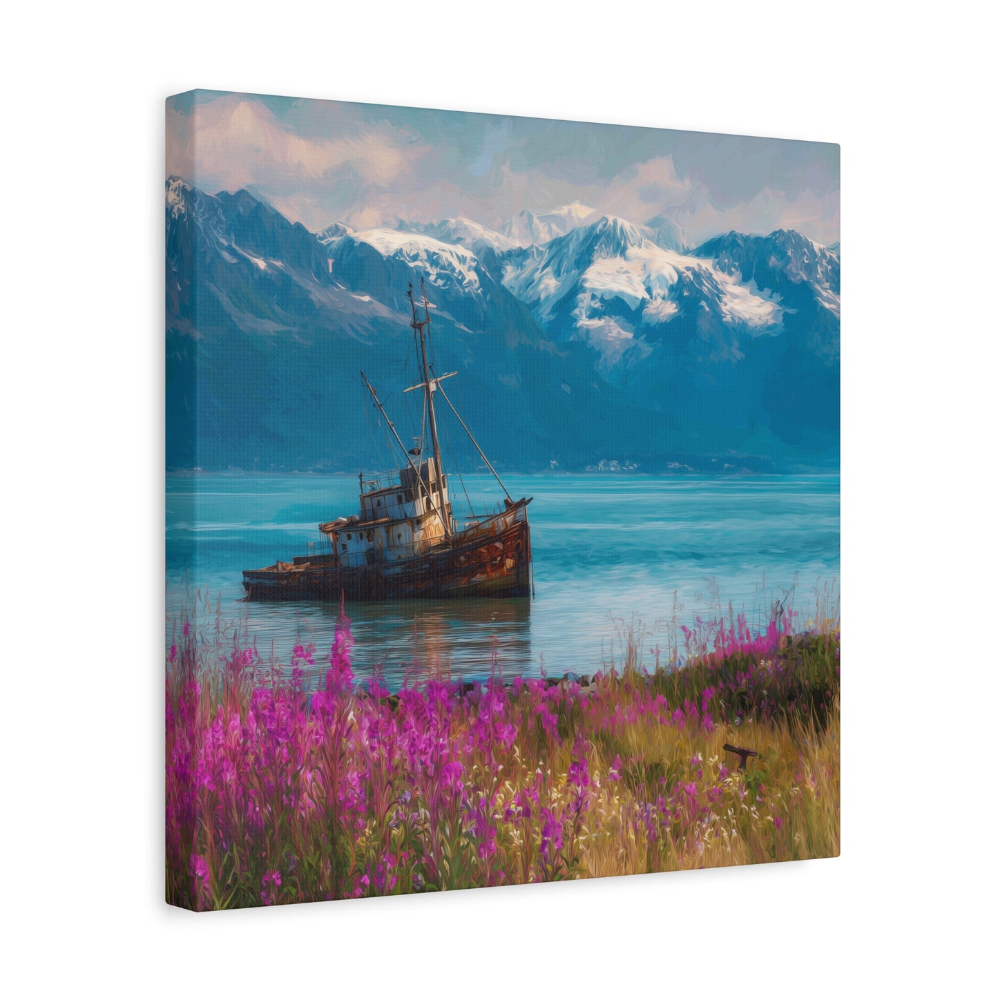 Abandoned Ship — Wildflower Cove Canvas Wall Art