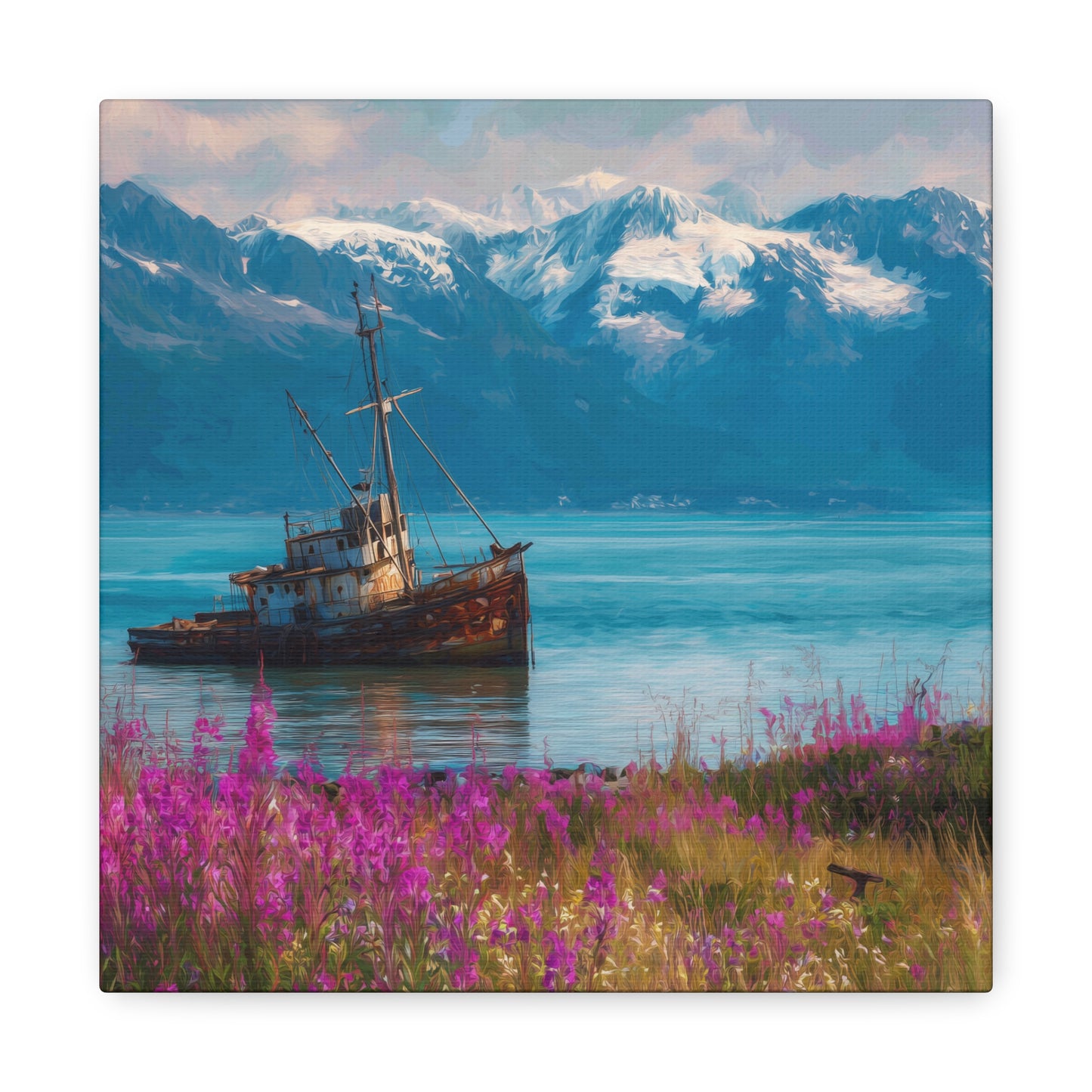 Abandoned Ship — Wildflower Cove Canvas Wall Art