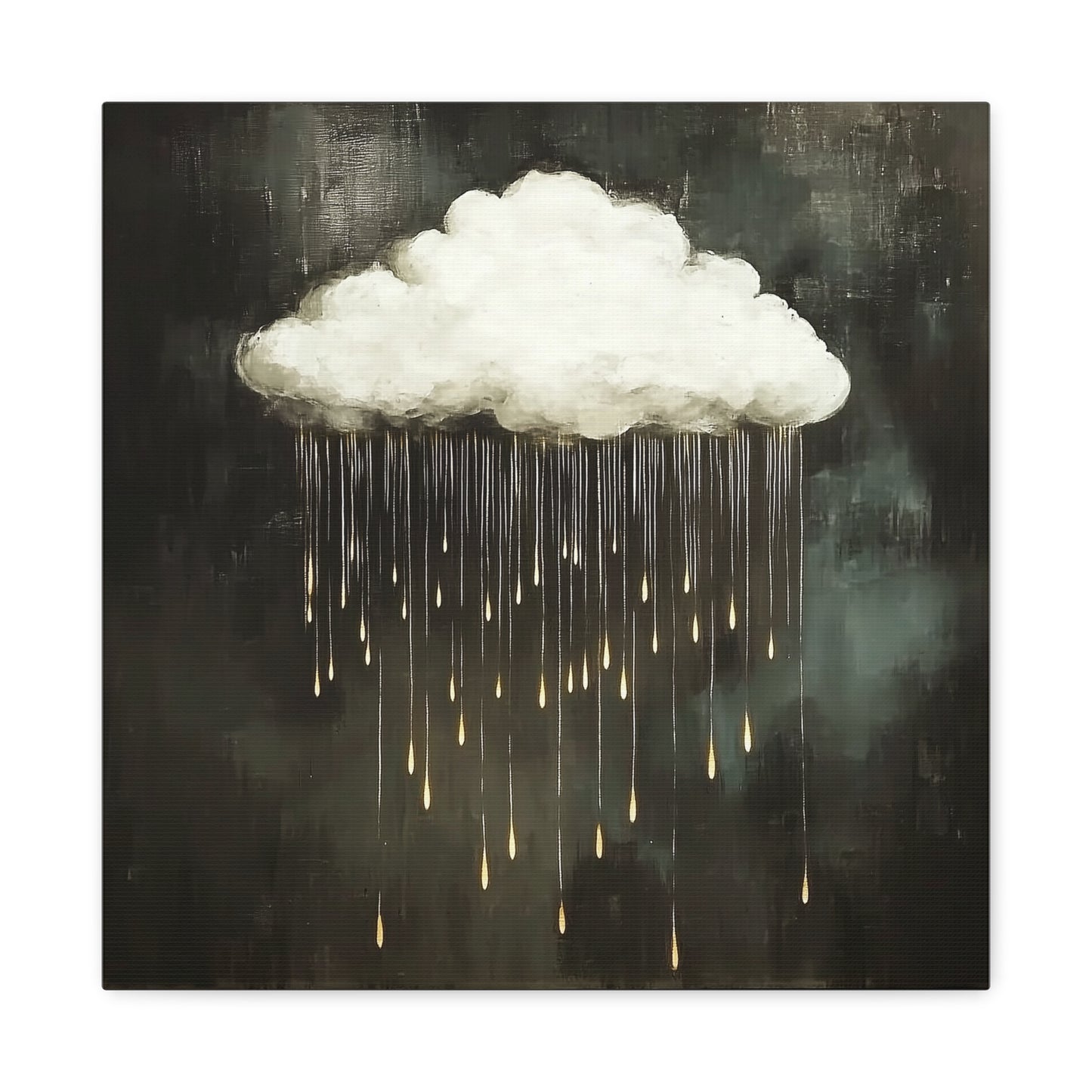 Dream Cloud — Gold Raindrops Canvas Wall Art
