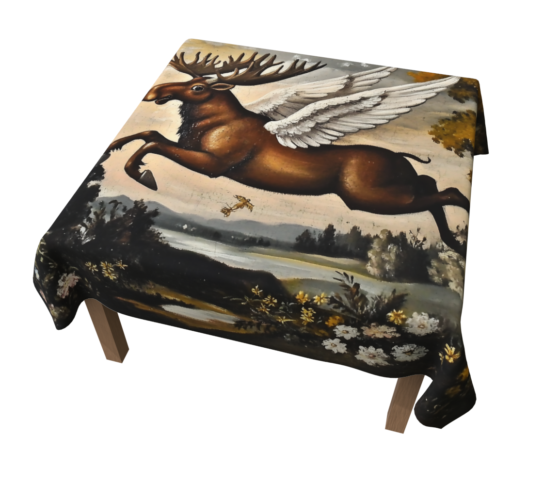 Moose & Wings Tablecloth | Alaska-Inspired Farmhouse Table Linen
