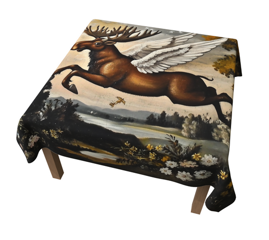 Moose & Wings Tablecloth | Alaska-Inspired Farmhouse Table Linen