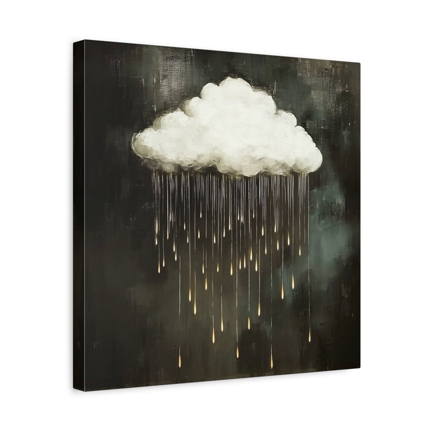 Dream Cloud — Gold Raindrops Canvas Wall Art