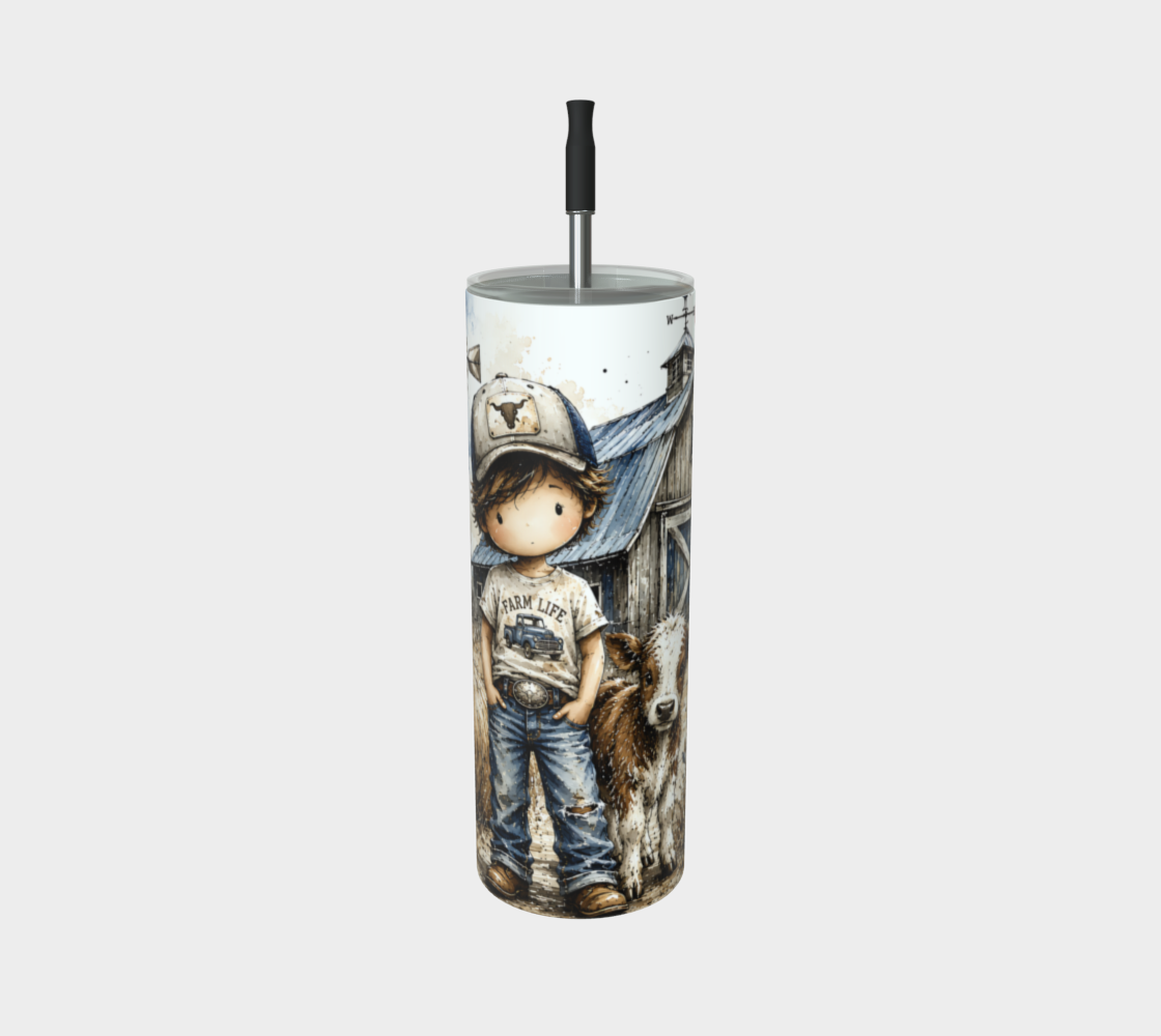 Farm Boy Life Stainless Steel Tumbler | Farmhouse Kids Drinkware