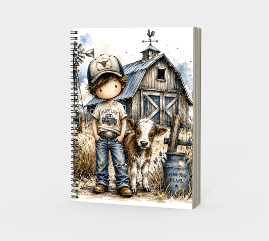 Farm Boy Life Spiral Notebook | Farmhouse Journal for Kids