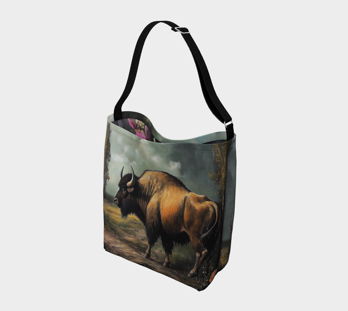 Wild Buffalo & Rose Tote Bag | Western Farmhouse Carry-All