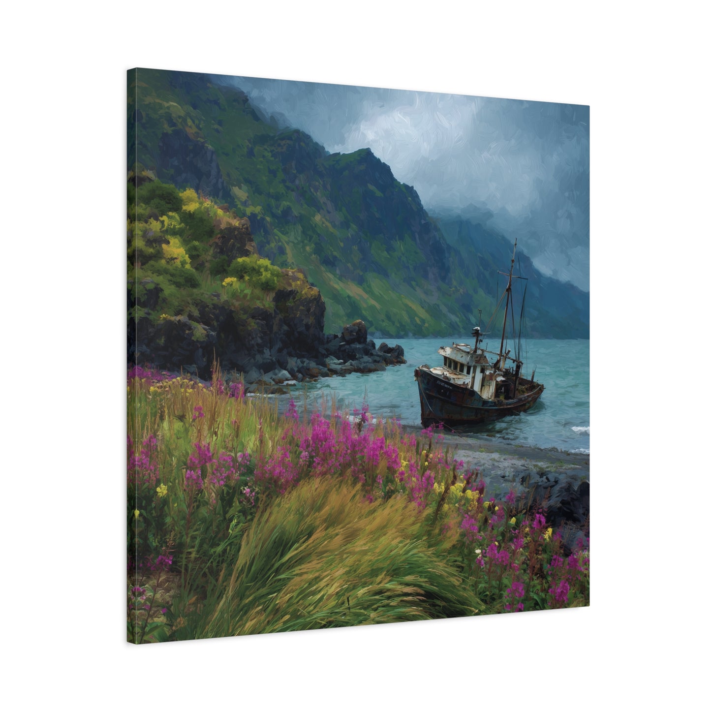 Seaside Boat — Coastal Canvas Wall Art