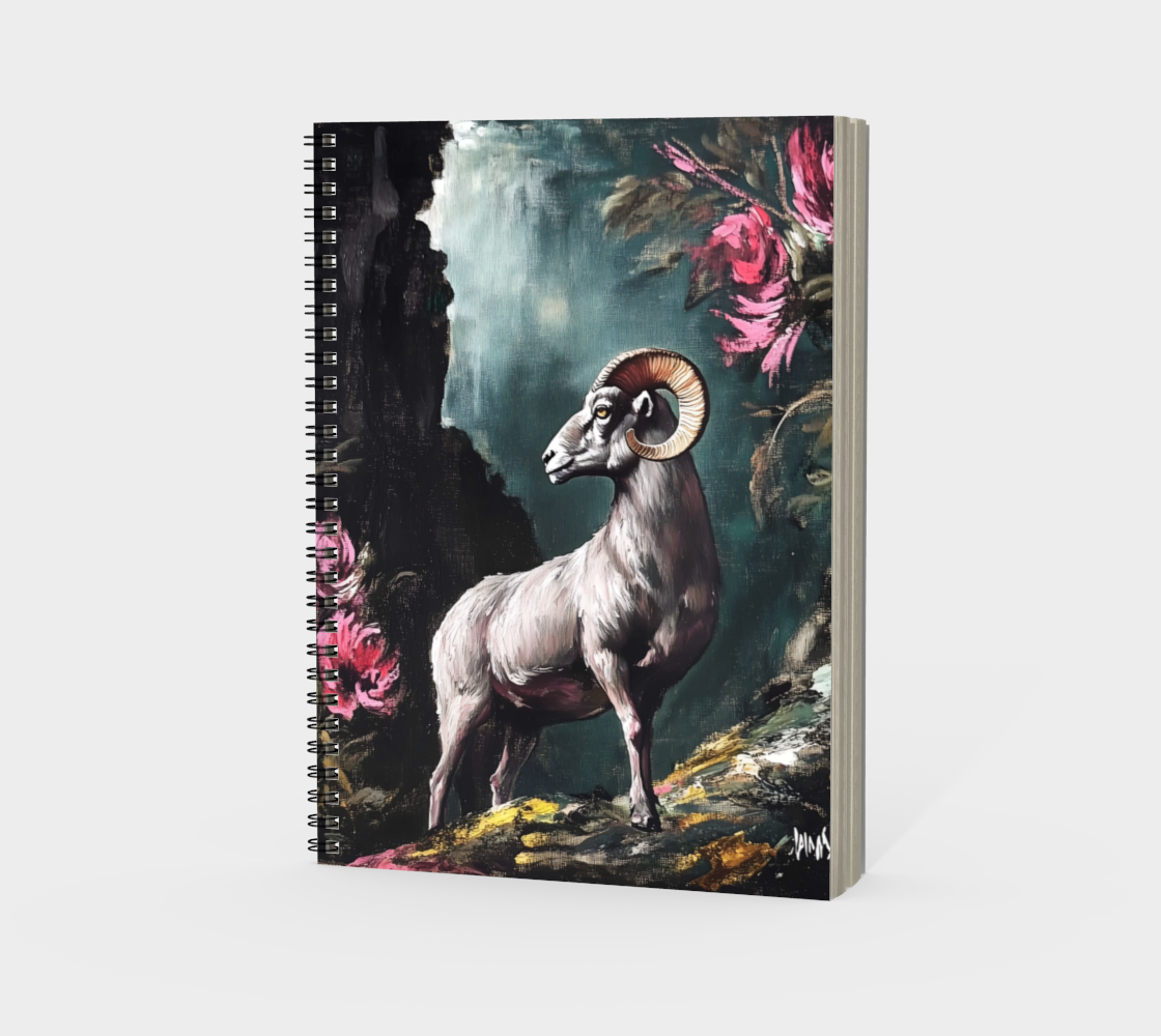 Wild Ram & Roses Spiral Notebook | Western Farmhouse Journal