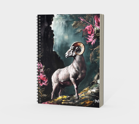 Wild Ram & Roses Spiral Notebook | Western Farmhouse Journal
