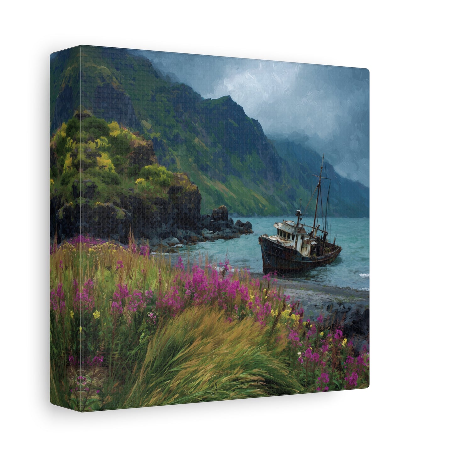 Seaside Boat — Coastal Canvas Wall Art