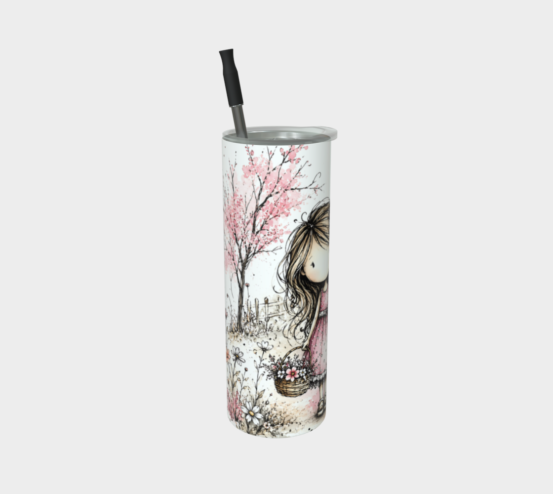 Prairie Girl & Dog Stainless Steel Tumbler | Farmhouse Drinkware