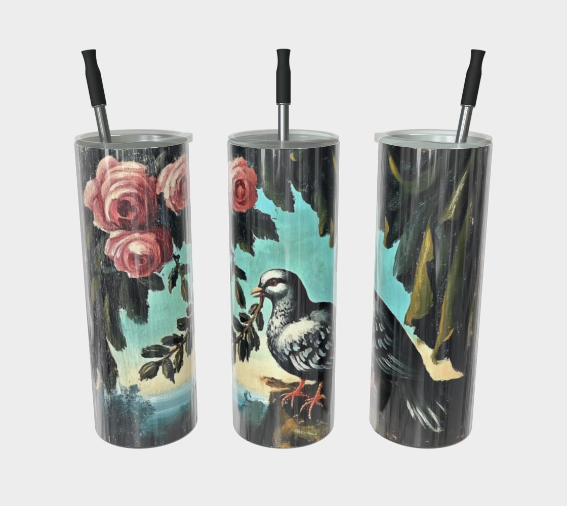 Dove & Olive Branch Stainless Steel Tumbler | Faith-Inspired Farmhouse Drinkware