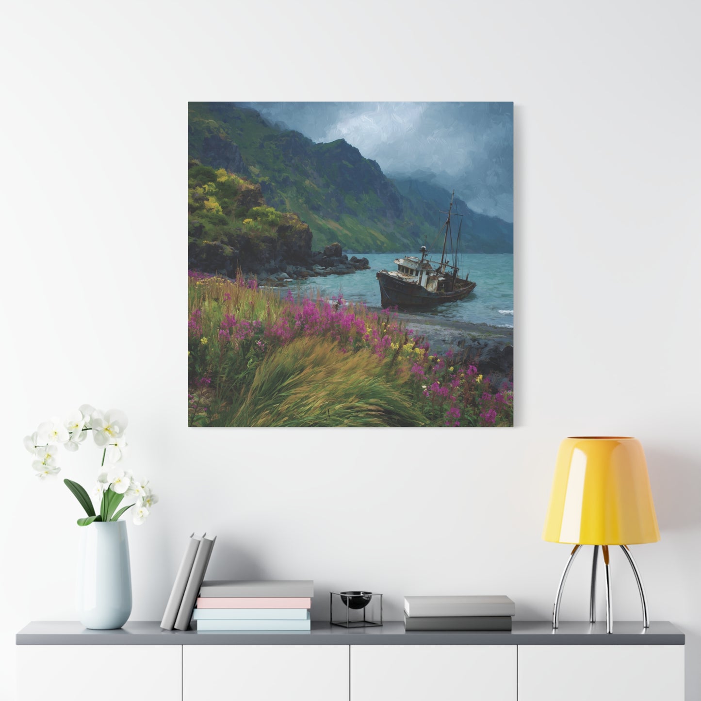 Seaside Boat — Coastal Canvas Wall Art