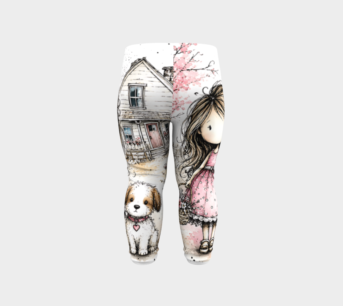 Farm Kid Girl & Dog Baby Leggings | Farmhouse Kids