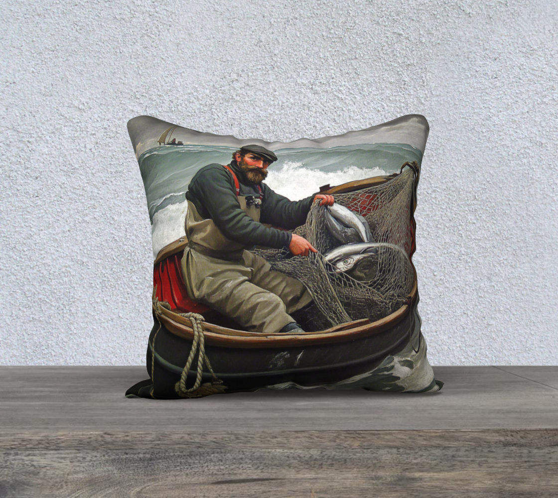 Old Fisherman 4 Pillow Case | Alaska Coastal Home Accent