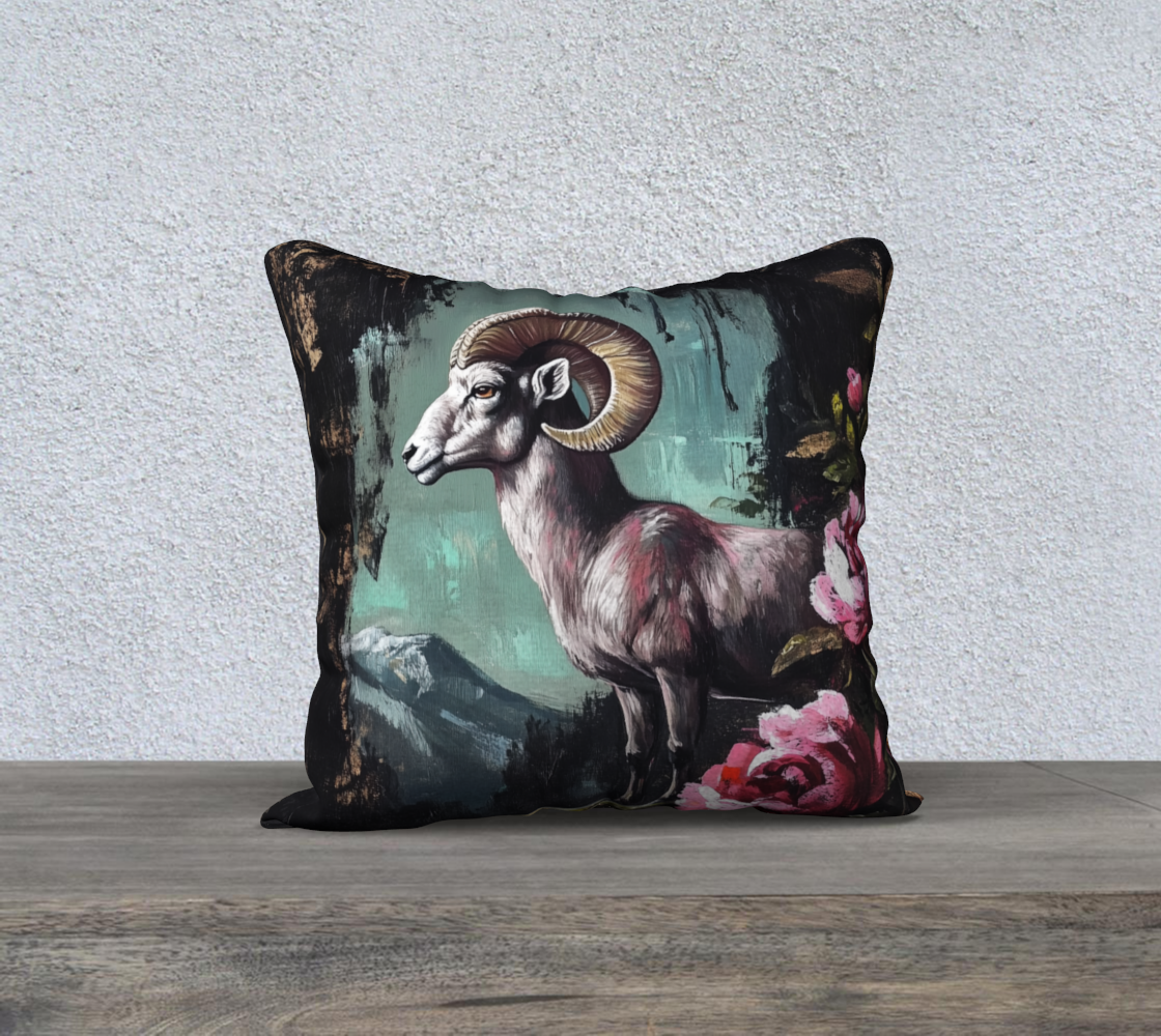 Big Horn Sheep Pillow Case | Alaska Wildlife Home Accent