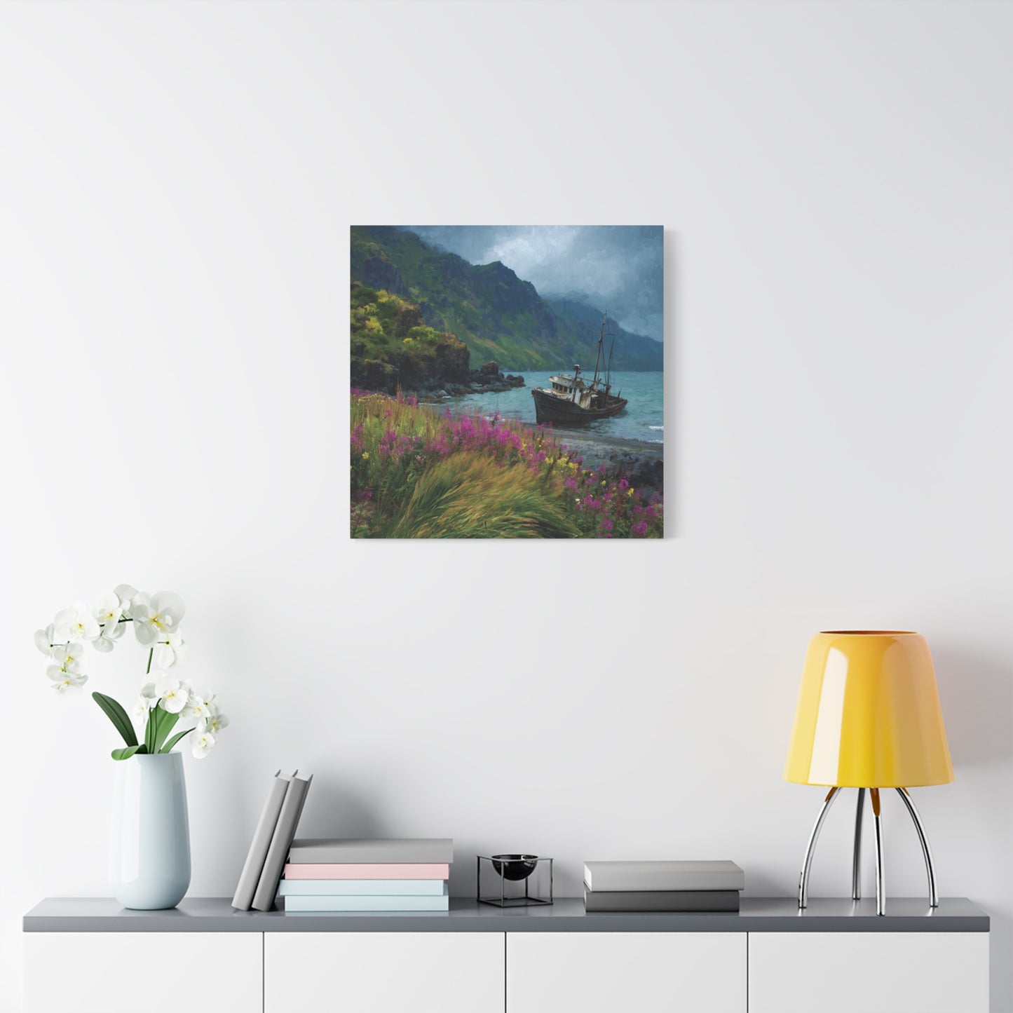 Seaside Boat — Coastal Canvas Wall Art