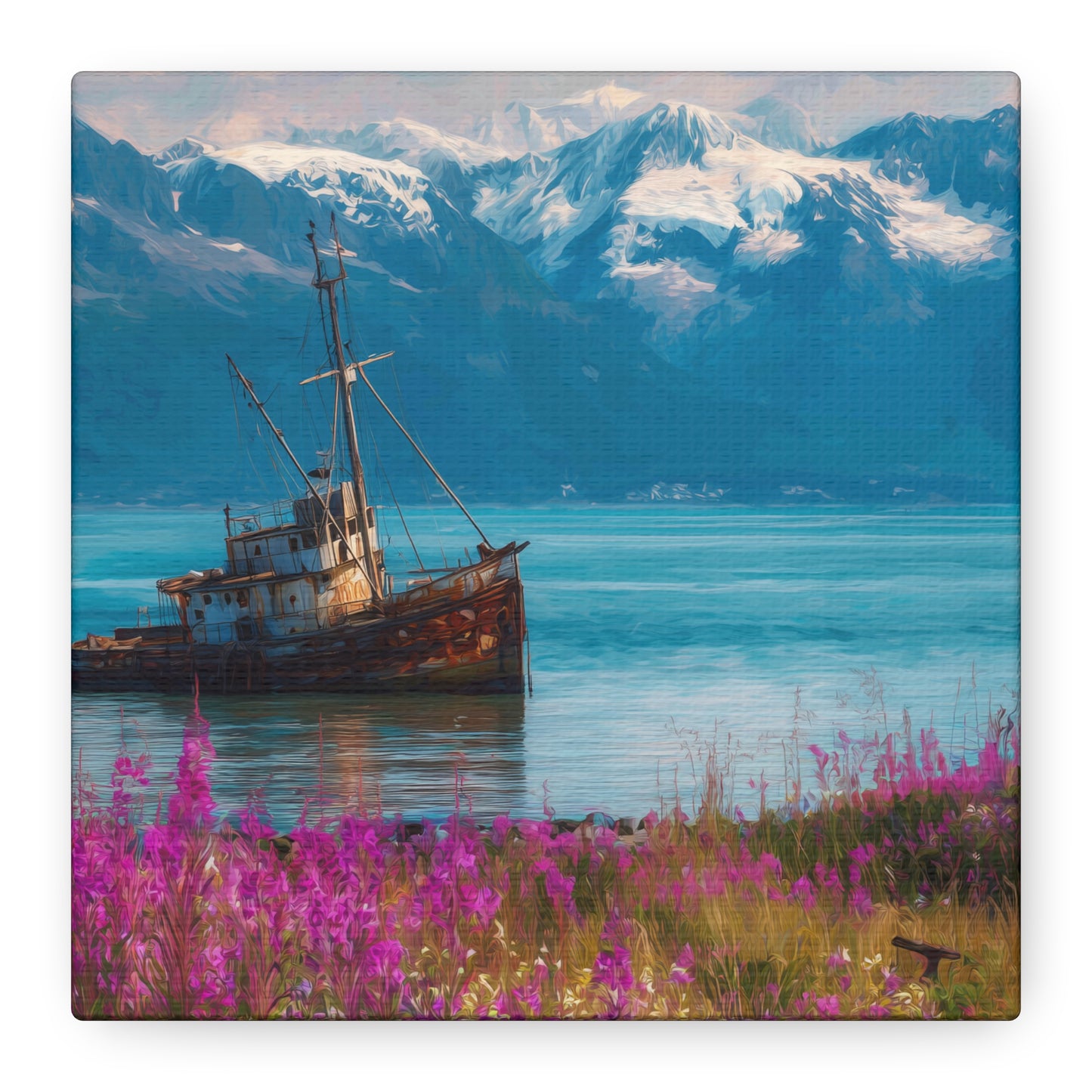Abandoned Ship — Wildflower Cove Canvas Wall Art