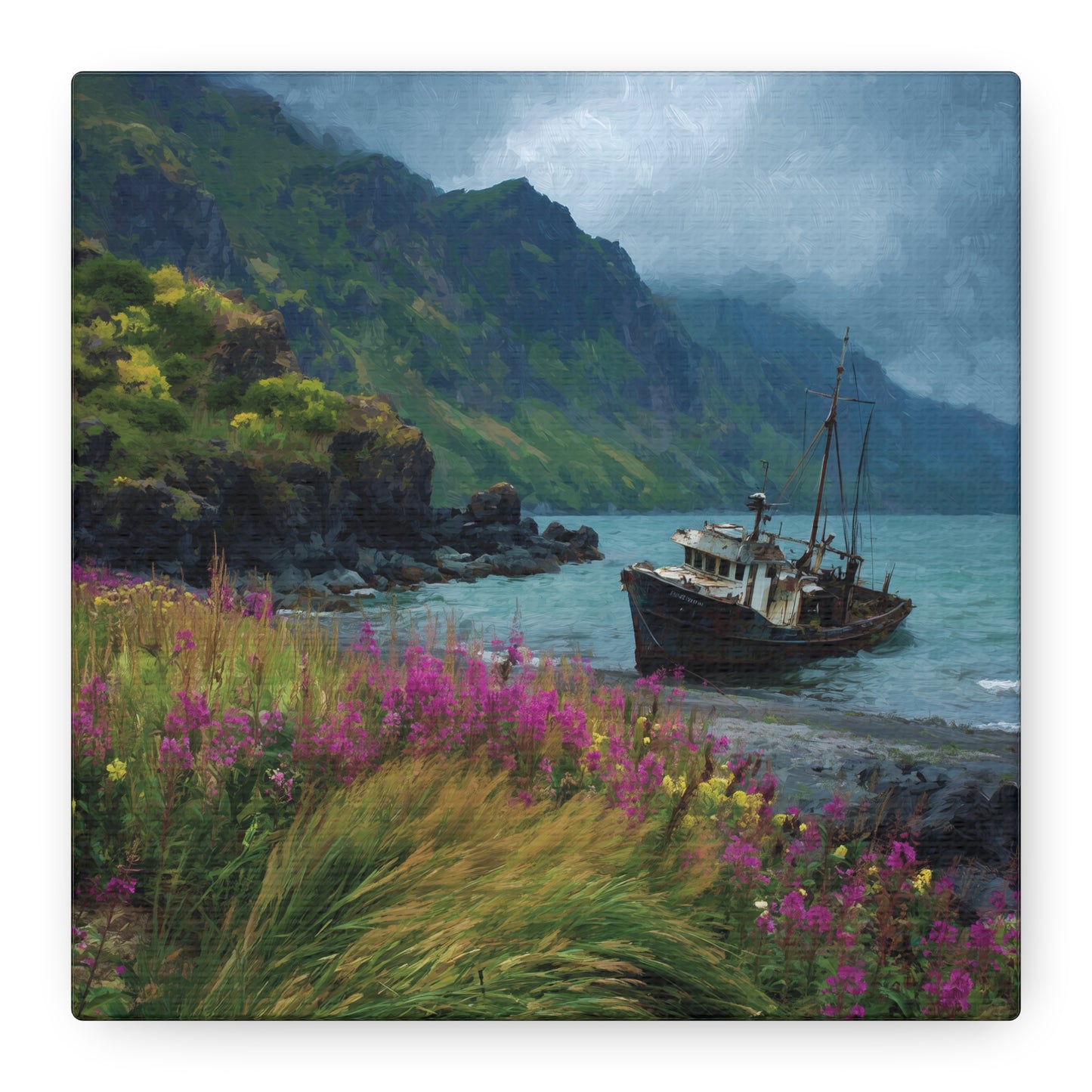 Seaside Boat — Coastal Canvas Wall Art