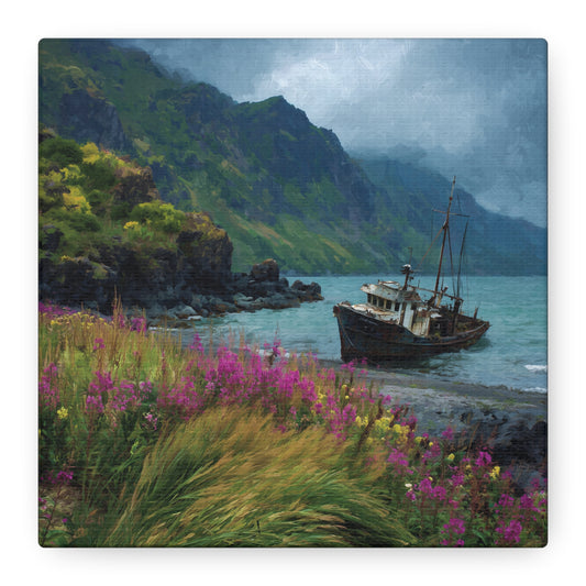 Seaside Boat — Coastal Canvas Wall Art
