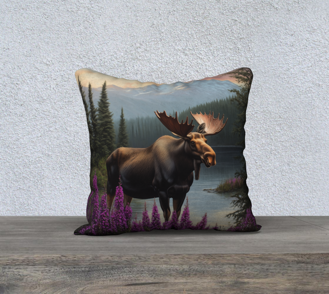Moose Pillow Case | Alaska Wildlife Home Accent