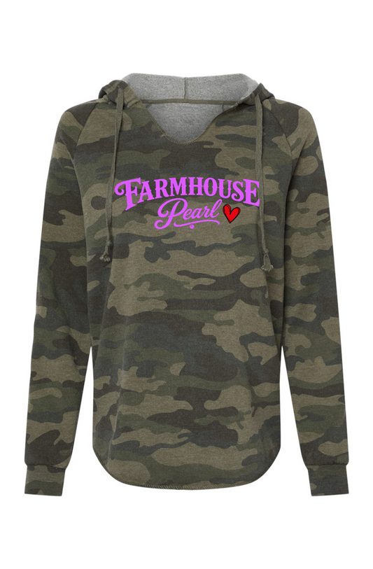Womens Lightweight Camo Hooded Sweatshirt