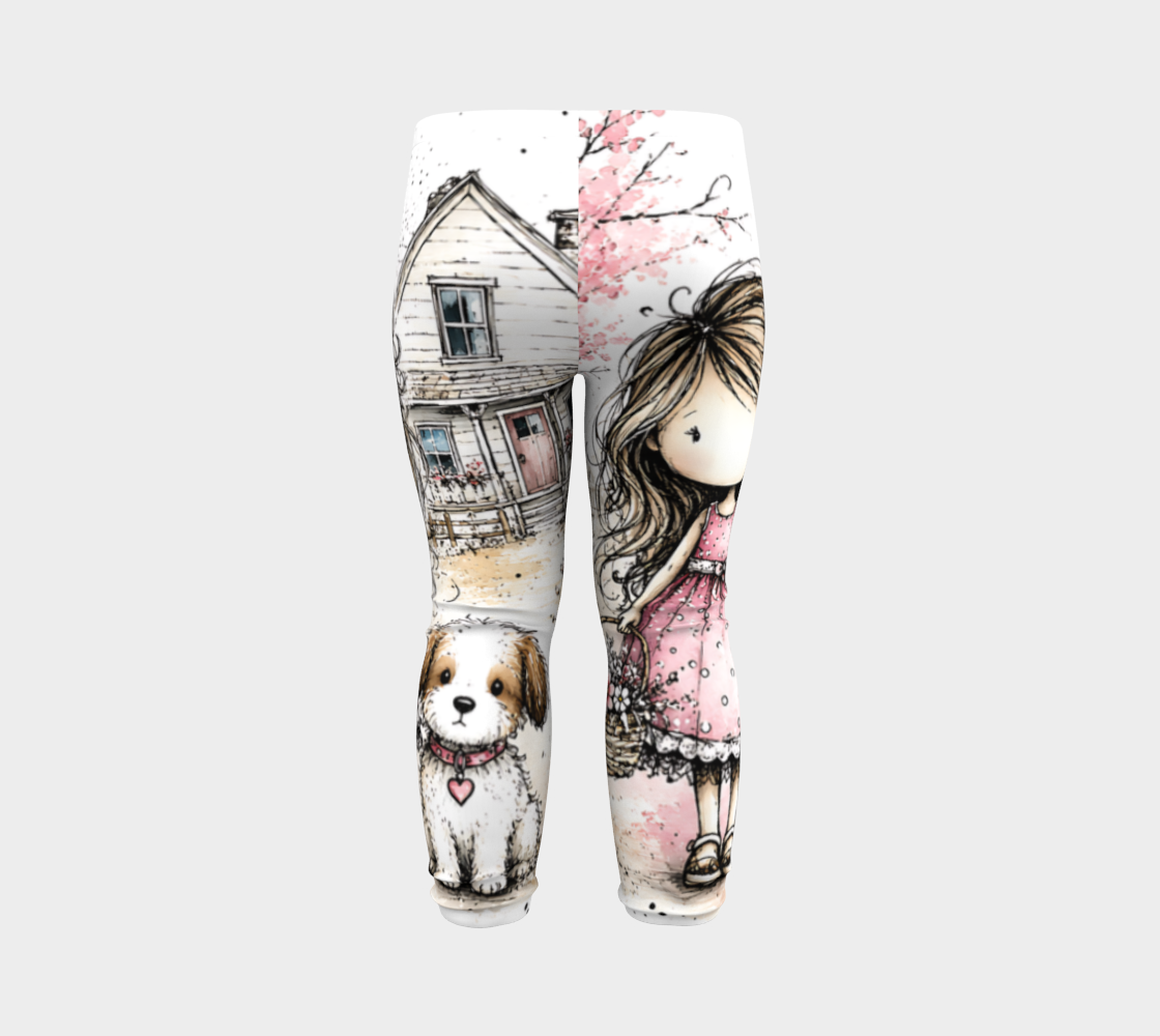 Farm Kid Girl & Dog Baby Leggings | Farmhouse Kids