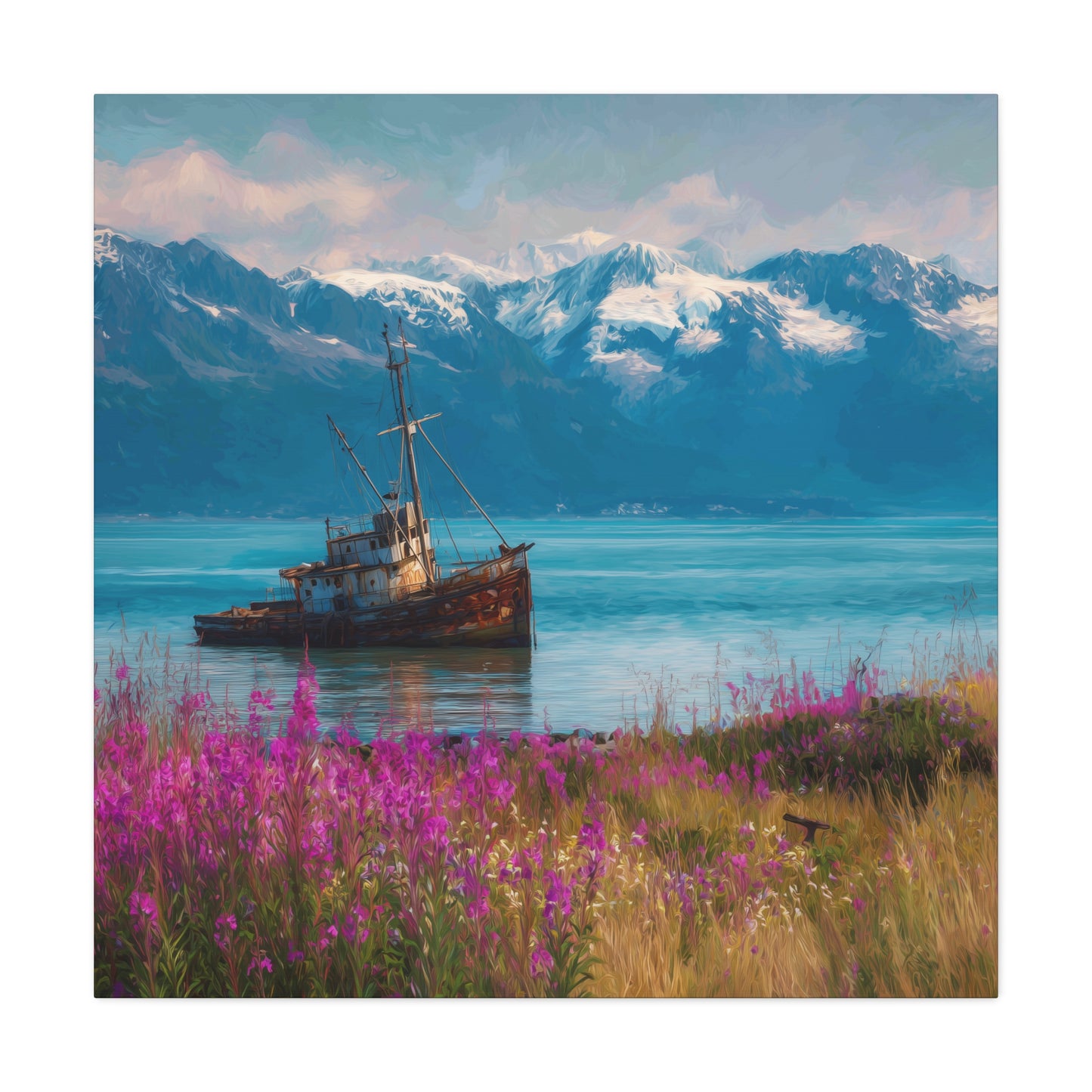Abandoned Ship — Wildflower Cove Canvas Wall Art