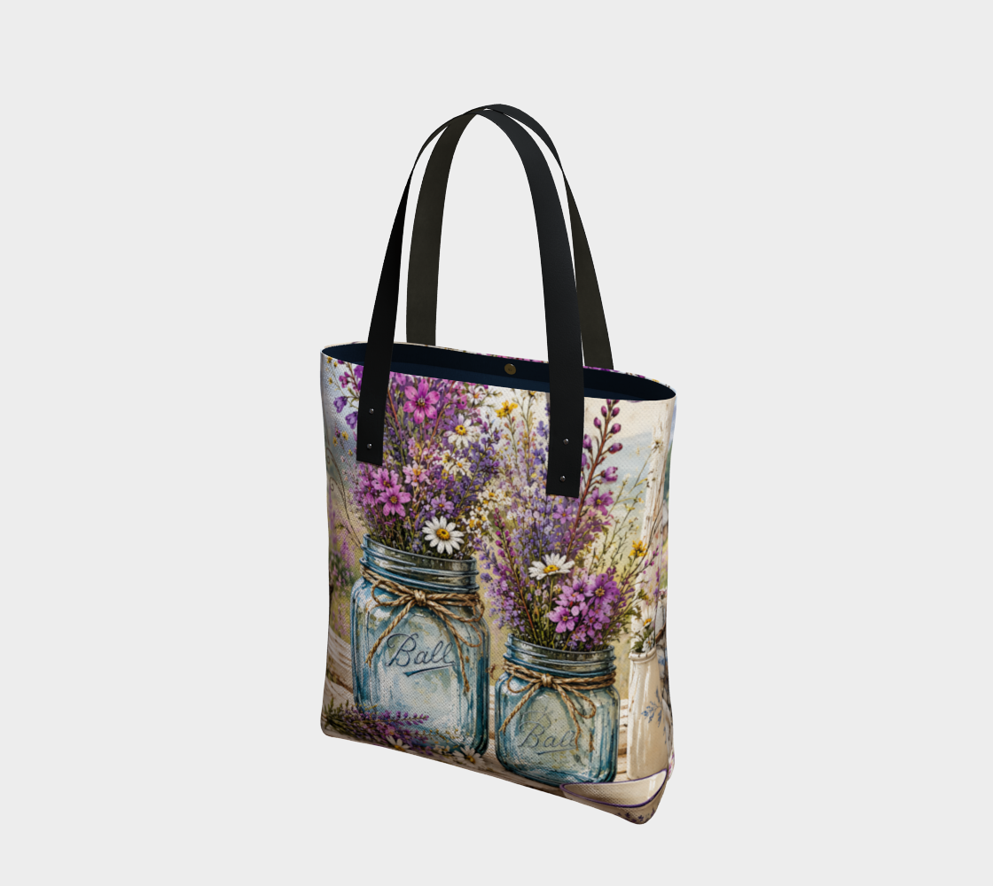 Wildflowers in Mason Jars Canvas Tote Bag
