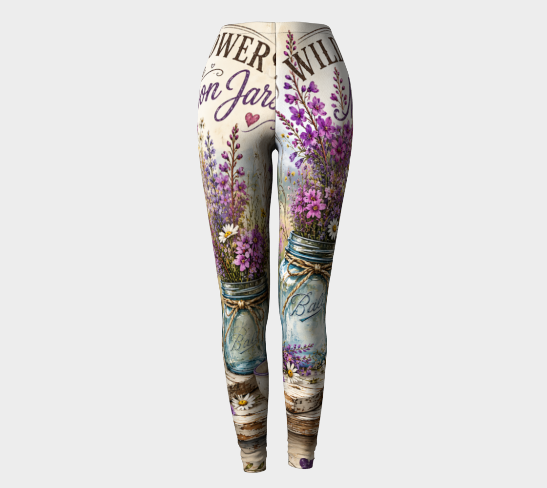 Wildflowers in Mason Jars - Leggings