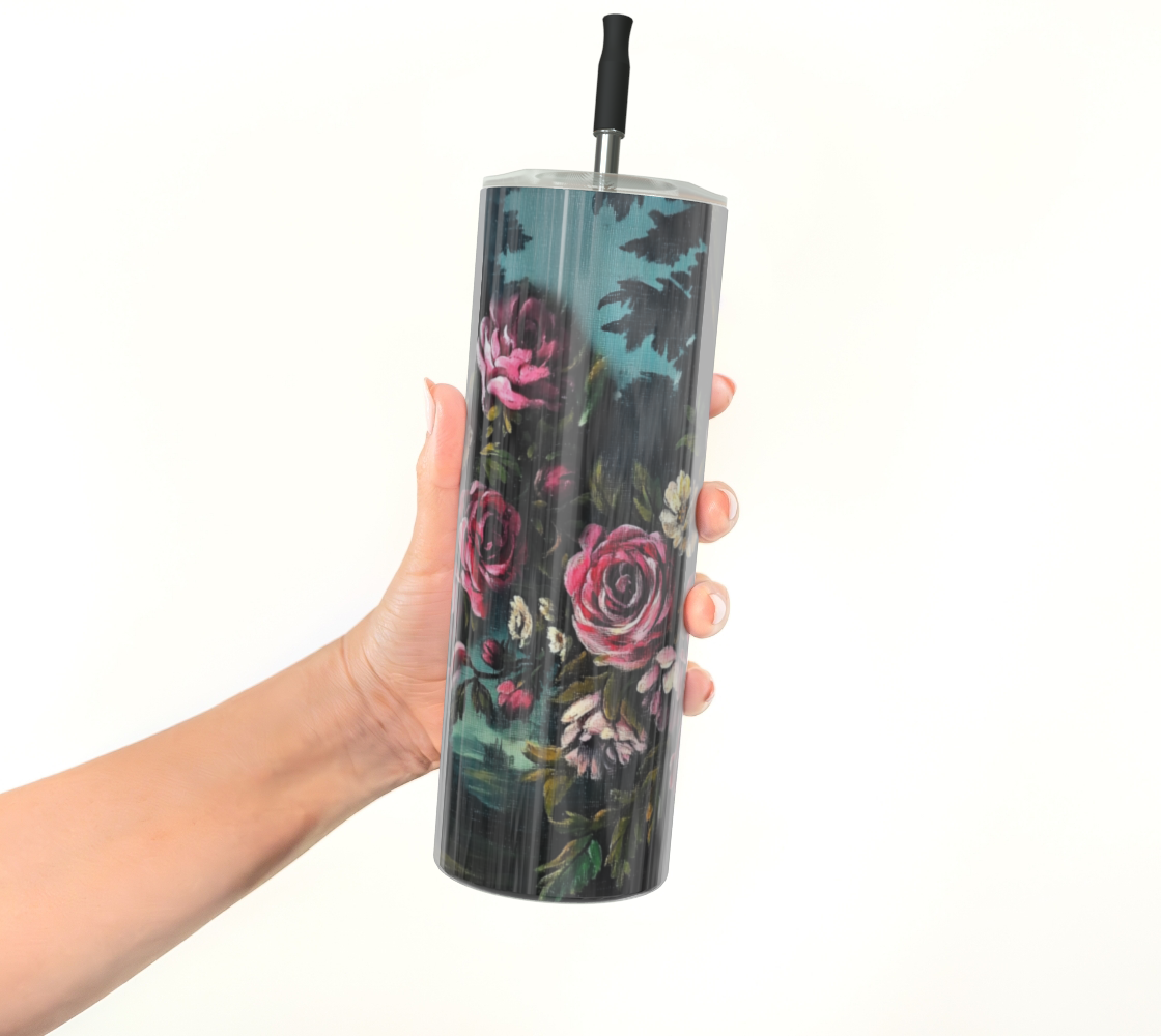 Rose Garden Stainless Steel Tumbler | Floral Farmhouse Drinkware