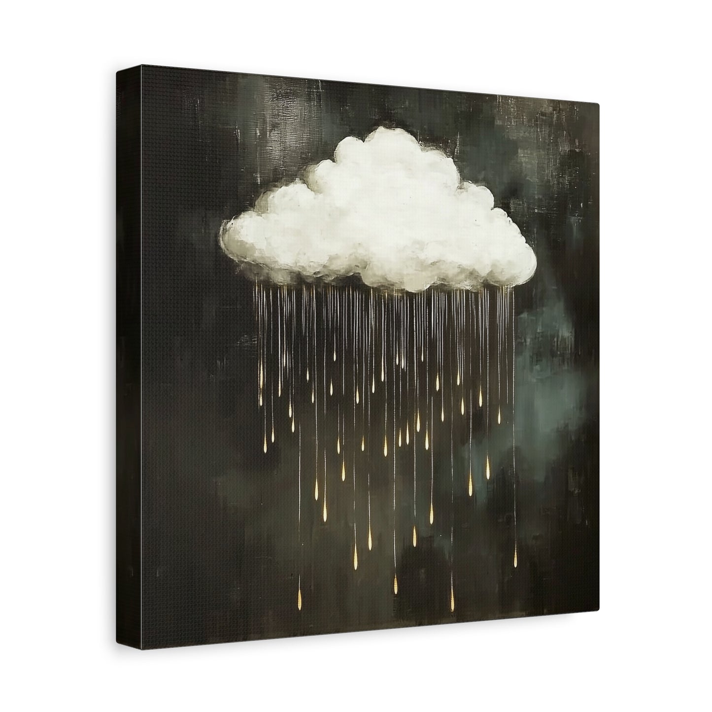 Dream Cloud — Gold Raindrops Canvas Wall Art