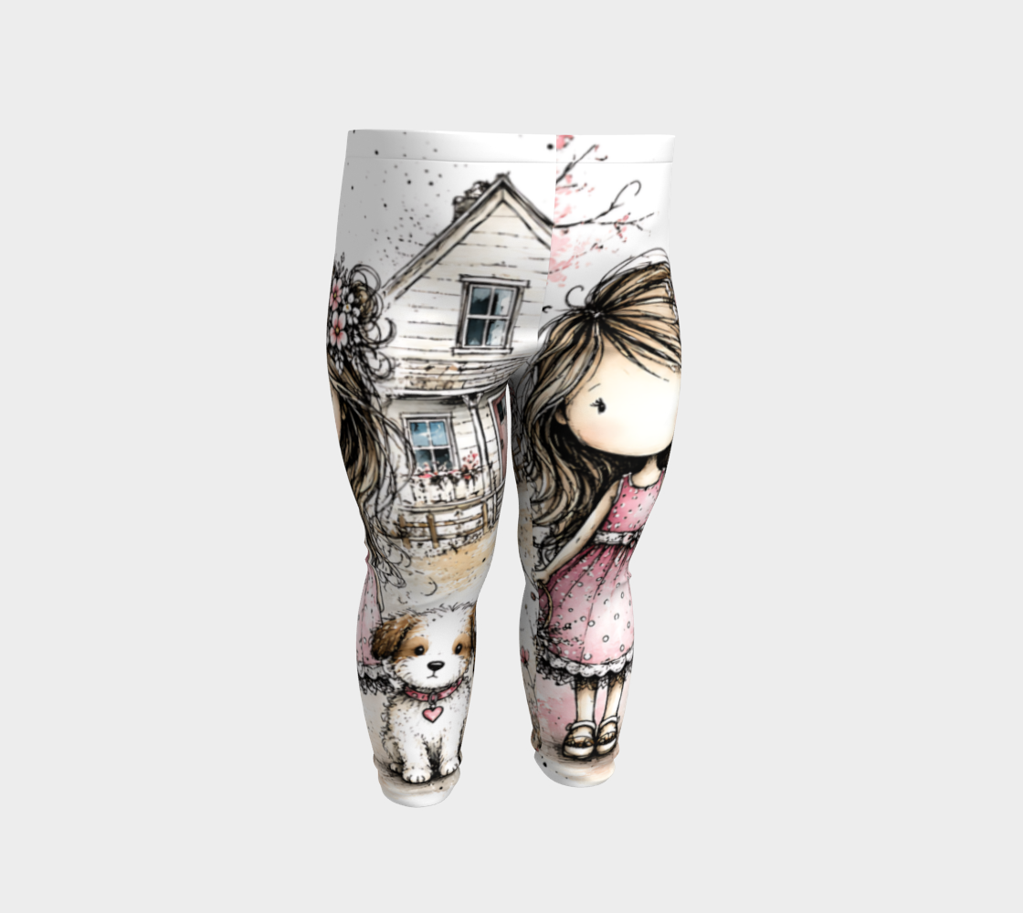 Farm Kid Girl & Dog Baby Leggings | Farmhouse Kids