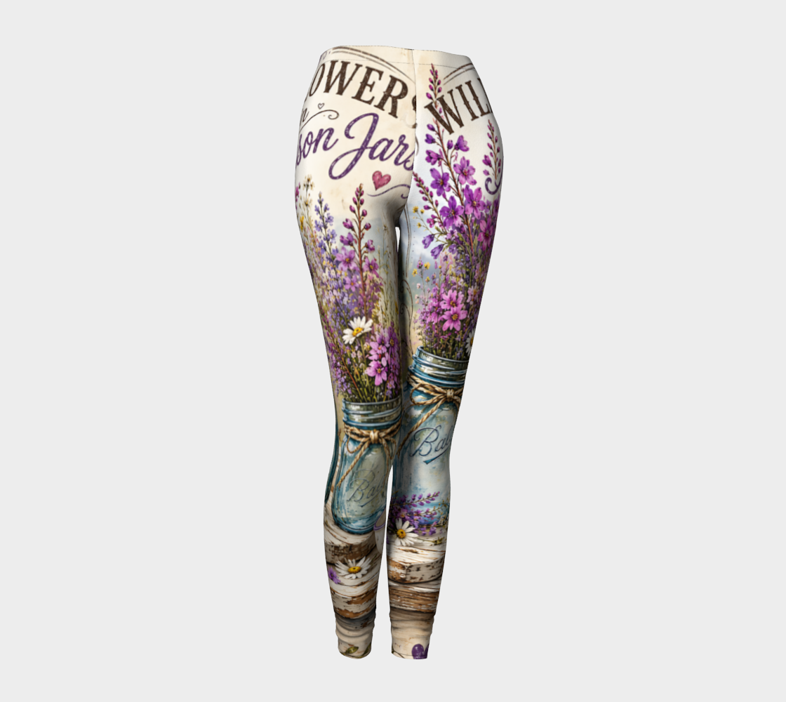 Wildflowers in Mason Jars - Leggings