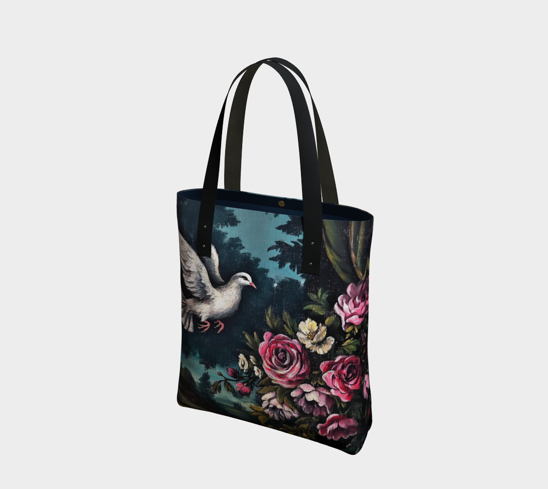 Dove & Roses 2 Tote Bag | Faith-Inspired Farmhouse Carry-All