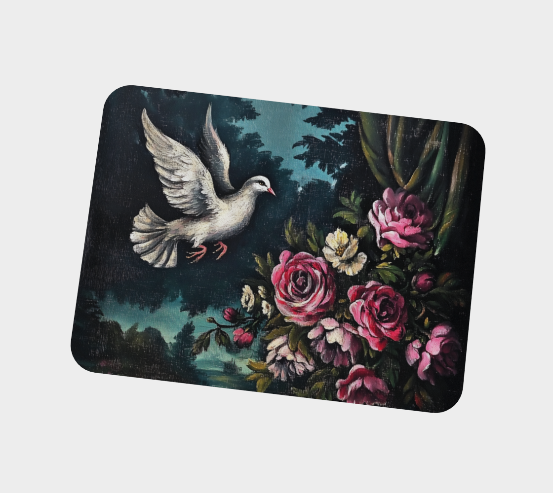 Wild Dove & Roses Vegan Leather Placemat | Faith-Inspired Farmhouse Table Accent