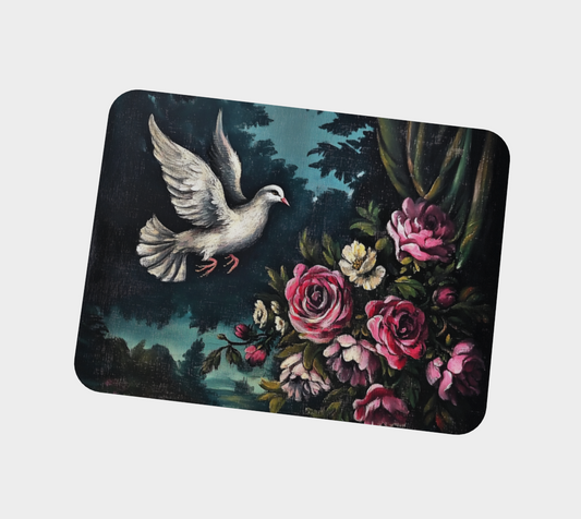 Wild Dove & Roses Vegan Leather Placemat | Faith-Inspired Farmhouse Table Accent