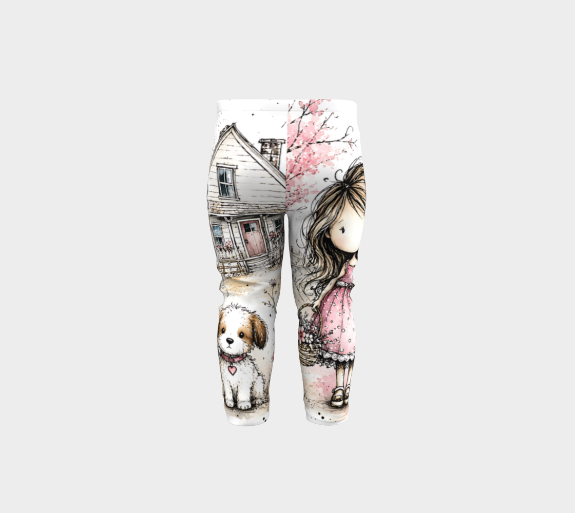 Farm Kid Girl & Dog Baby Leggings | Farmhouse Kids