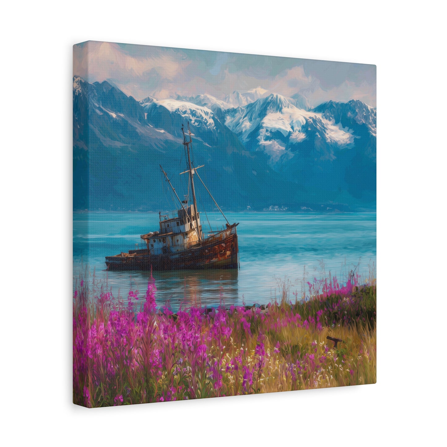 Abandoned Ship — Wildflower Cove Canvas Wall Art