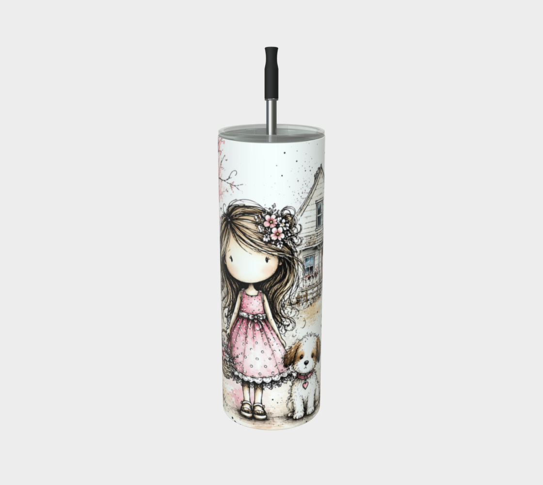 Prairie Girl & Dog Stainless Steel Tumbler | Farmhouse Drinkware
