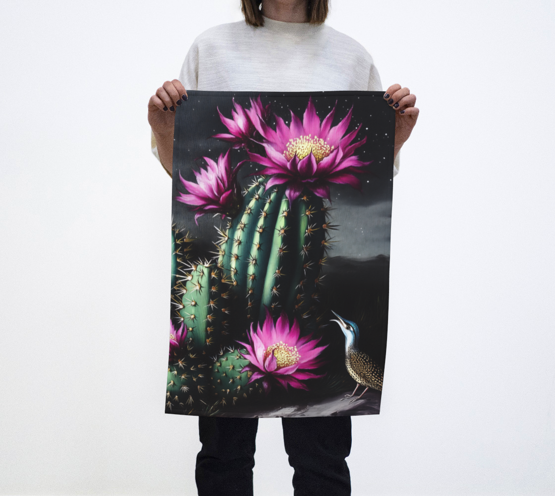 Desert Bloom Tea Towel | Farmhouse Kitchen Accent