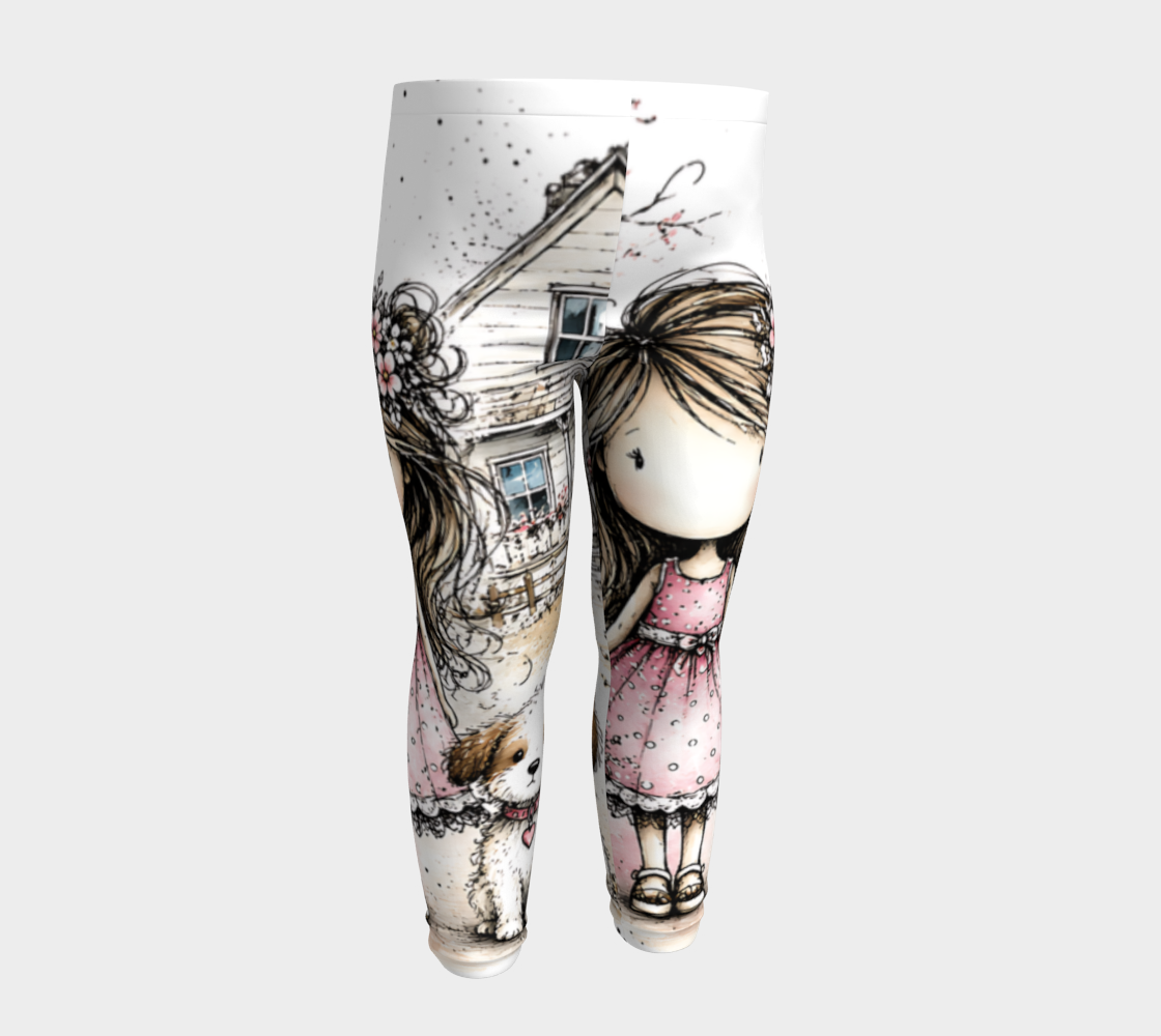 Farm Kid Girl & Dog Baby Leggings | Farmhouse Kids