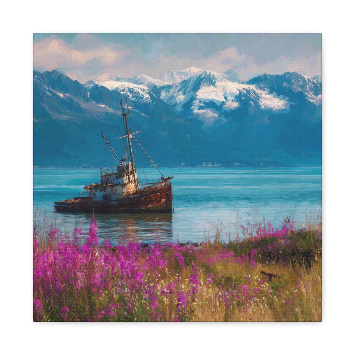 Abandoned Ship — Wildflower Cove Canvas Wall Art