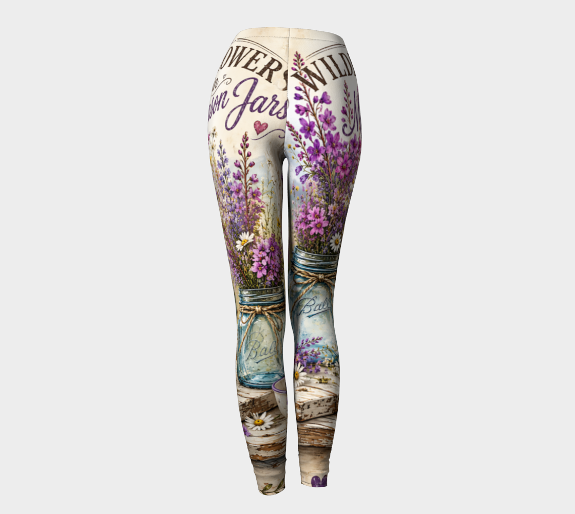 Wildflowers in Mason Jars - Leggings